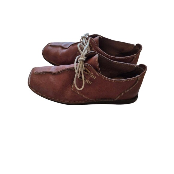 Johnston & Murphy Mens VTG 90s Y2K Leather Split Toe Oxford Shoes Cognac Sz 9 - Picture 2 of 7